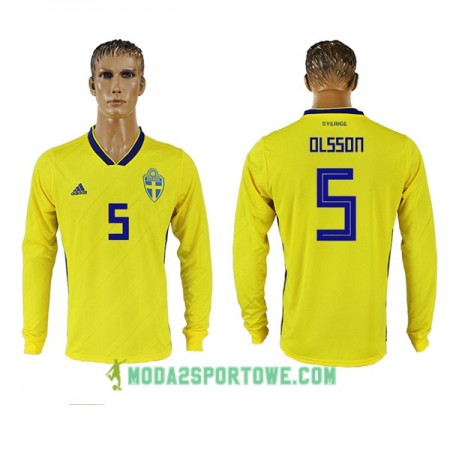 Koszulka Szwecja Olsson 5 Mistrzostwa Świata 2018 Domowe Stroje Piłkarskie Długi Rękaw